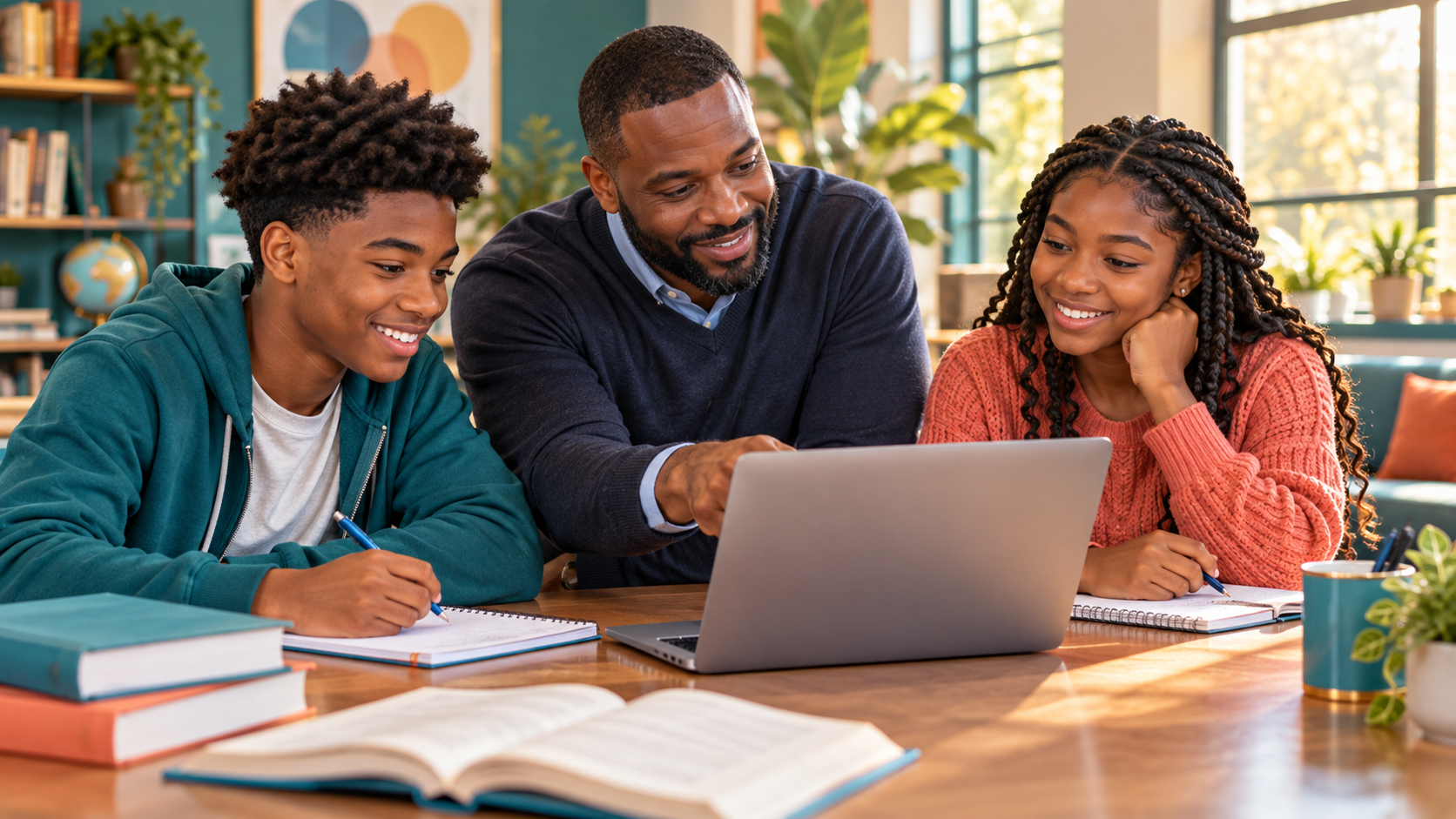 Mentor guides students through shared learning