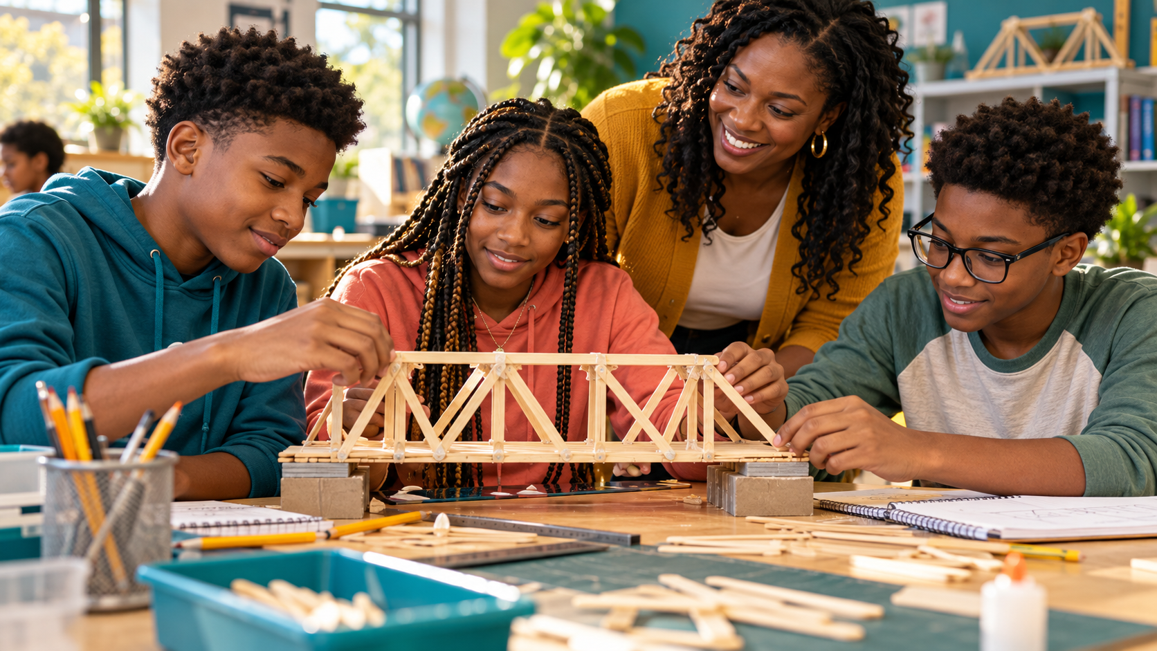 Young Engineers Build a Model Bridge