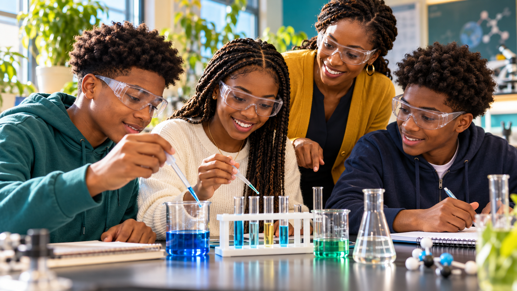 Young scientists learning together